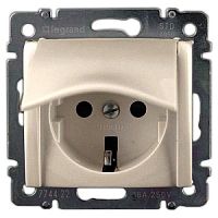 Розетка с заземлением без рамки Legrand Valena 1-м. крышка шторки слоновая кость картинка